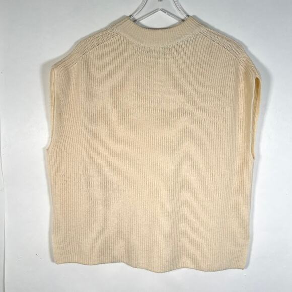 Boden Women's Rib Knit Pullover Sweater Vest L Sleeveless Beige Boxy - Picture 2 of 6